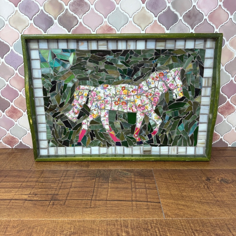 Debby Locke‎ Handcrafted Pisquette Mosaic Horse Tray